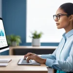 Home 22 증강인지 기술이 직장 내 소통 방안에 미치는 영향 - **Prompt 1: Empowered Professional with Intelligent Assistant**
"A confident, focused profession...