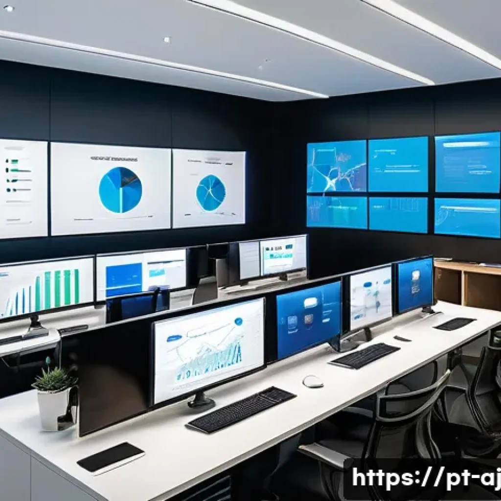 증강인지 기술과 고객 충성도 향상 전략 - A modern digital marketing control room with diverse professionals analyzing dynamic behavioral data...