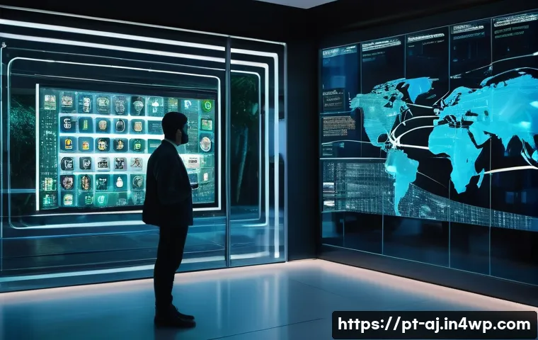 증강인지 기술의 법적 및 윤리적 고려사항 - A futuristic office scene in São Paulo, Brazil, showing diverse professionals collaborating around t...